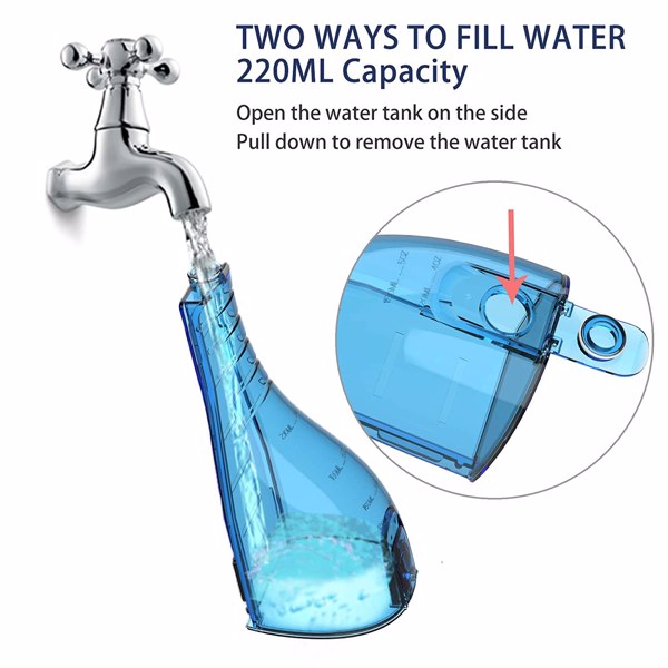 Kabellose Munddusche mit Wasserflosser, tragbar, kabellos, zum Aufladen