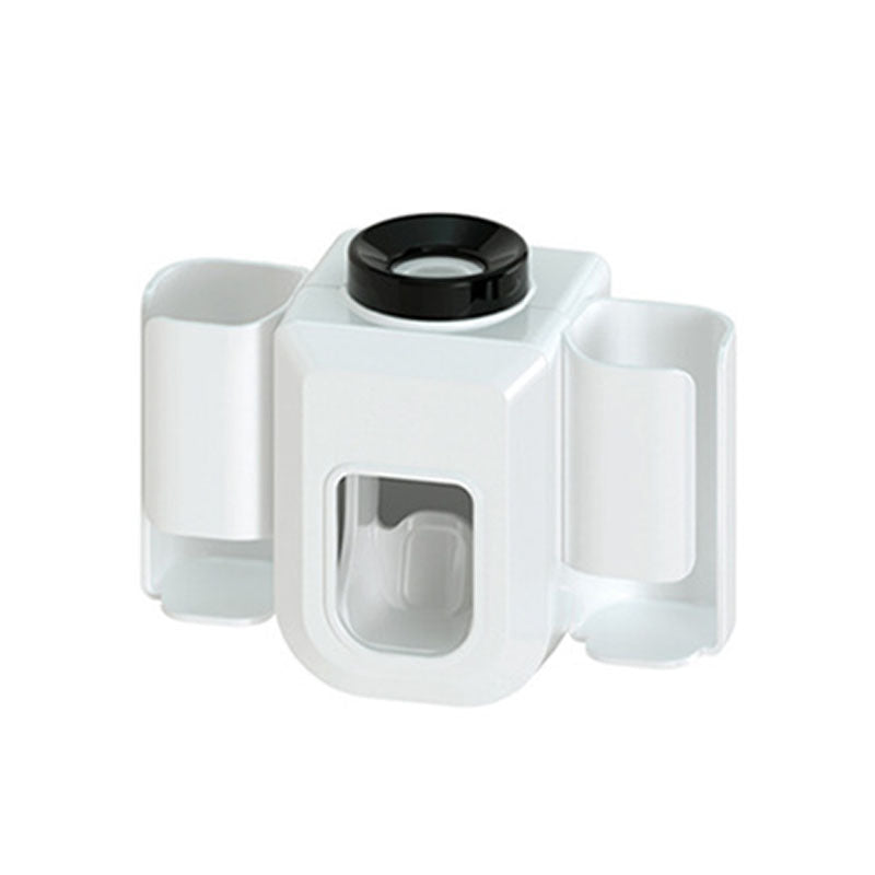 1 件裝電動牙刷架情侶牙刷架懶人自動擠壓牙膏壁掛式無孔牙膏牙刷架浴室