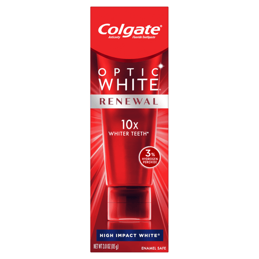 高露潔 Optic White 更新牙齒美白牙膏;高衝擊力白色; 3 盎司管