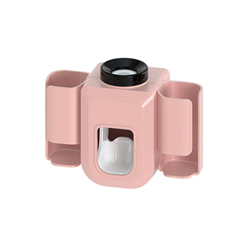 1 件裝電動牙刷架情侶牙刷架懶人自動擠壓牙膏壁掛式無孔牙膏牙刷架浴室