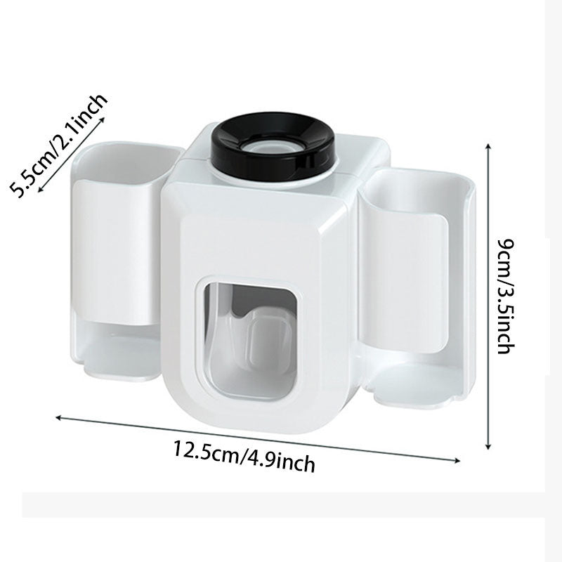 1 件裝電動牙刷架情侶牙刷架懶人自動擠壓牙膏壁掛式無孔牙膏牙刷架浴室