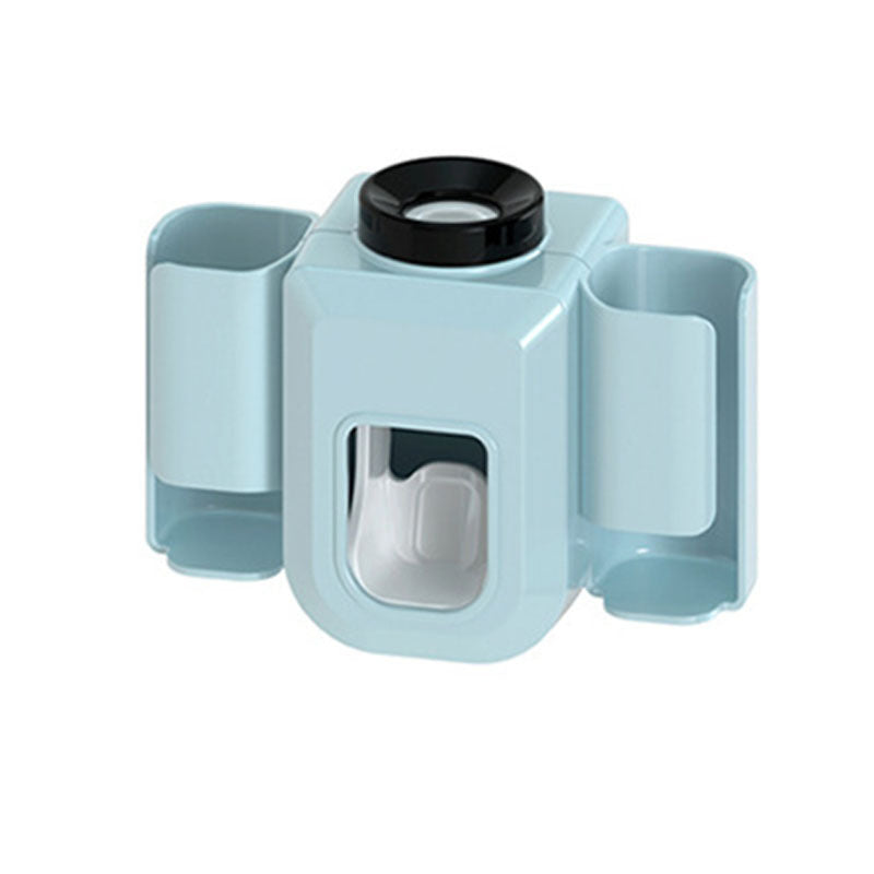 1 件裝電動牙刷架情侶牙刷架懶人自動擠壓牙膏壁掛式無孔牙膏牙刷架浴室